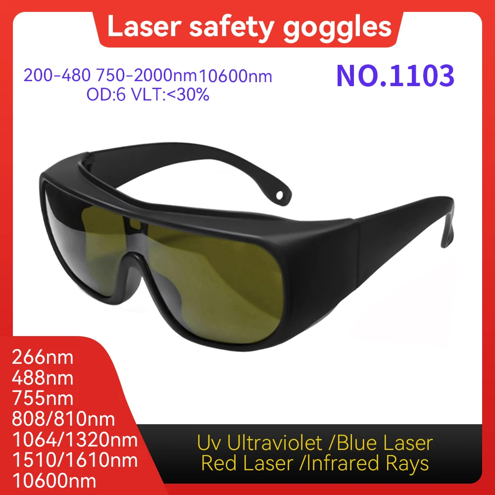 Laser Protection  laser glasses 10600nm OD6 UV400 532nm 808nm 1064nm Laser Safety Glasses IPL glases Laser Protective glasses