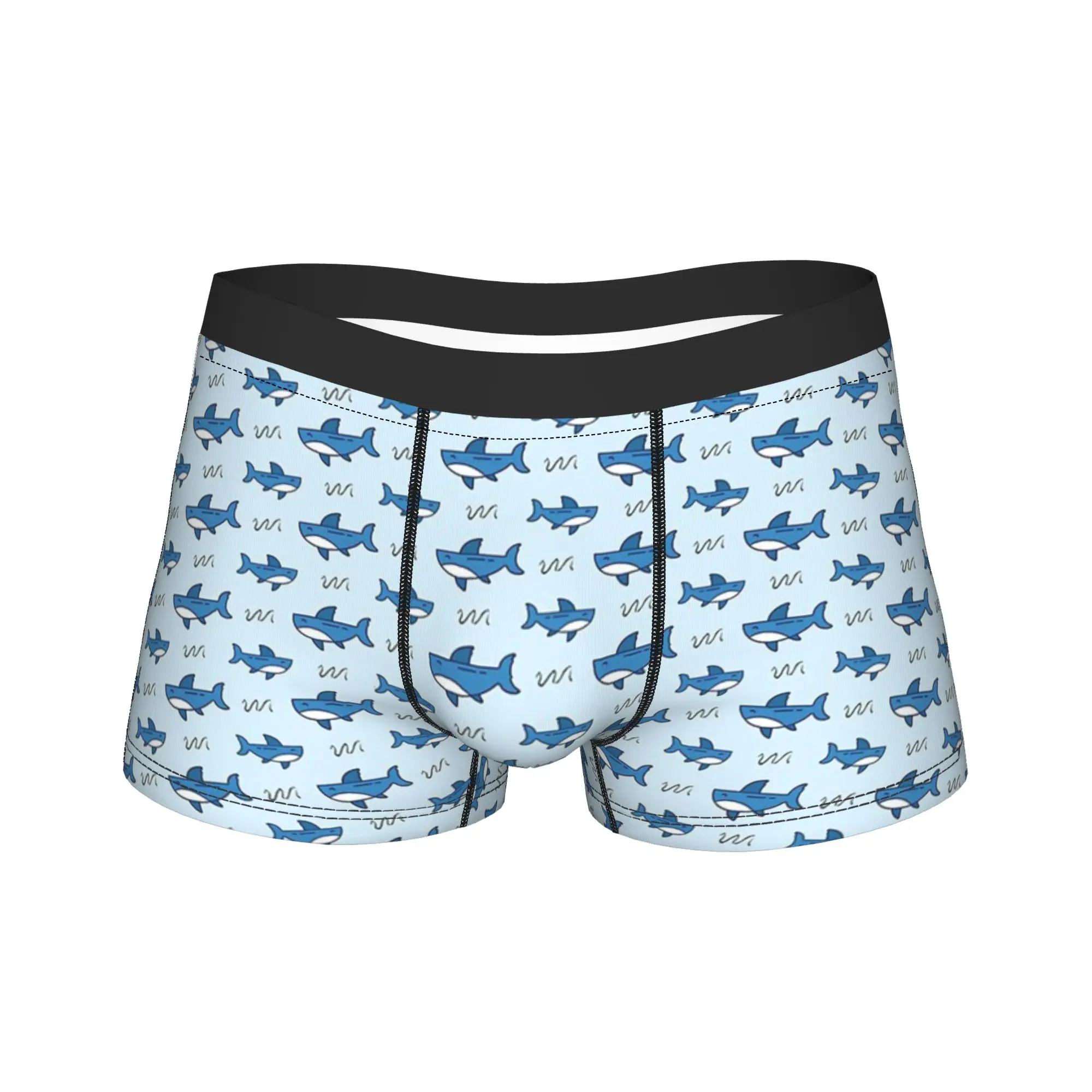 Men Shark Pattern Boxer Briefs Shorts Panties Breathable Underwear Underwater Homme Novelty S-XXL Underpants