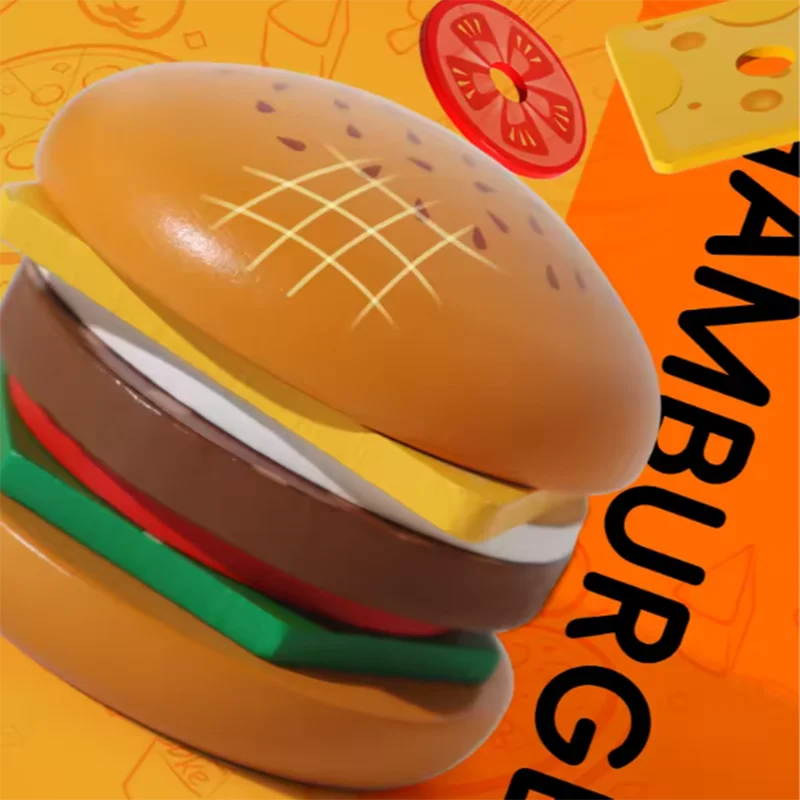 

Детский имитация деревянного дома с подходящей головоломкой и деревянными игрушками для сборки еды для раннего образования.