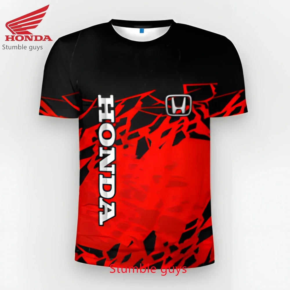 

Honda Men's Men Brand Short Sleeve T-shirt Fashion Casual Sports Motorcycle Racing Moto Fit Kids Clothes Boys