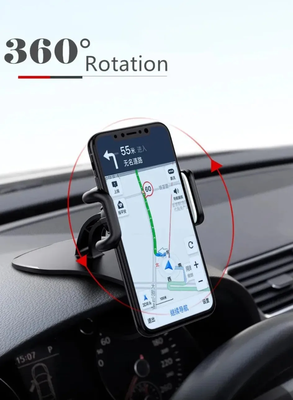360 ° Drehbare Auto-Handyhalterung – Armaturenbretthalterung mit Federclip, keine Sichtblockierung für 6,7-Zoll-Smartphones, einfach zu installieren – Detail 2