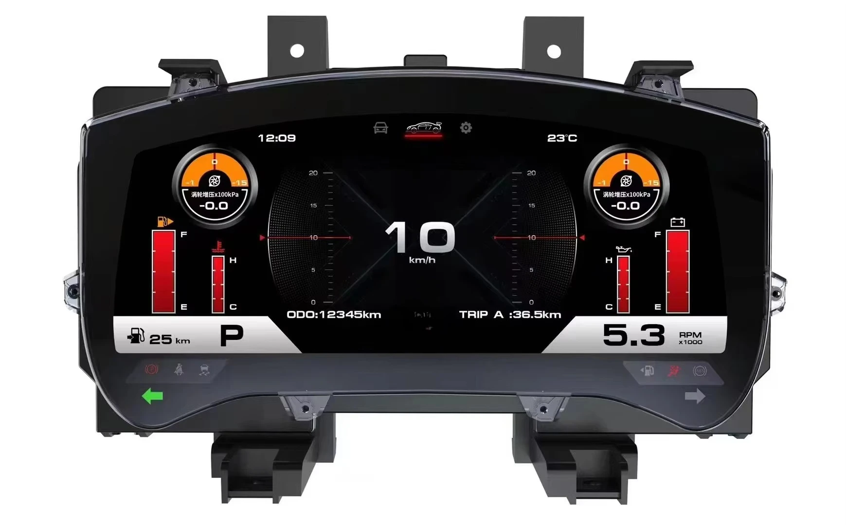 WEIJUNPRO Car LCD Dashboard 12.3 Inch Digital Gauge Cluster Meter for  GTR 2007-2016 Digital Dashboard