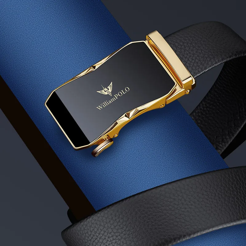 Genuine leather fashion belt with automatic buckle for men's belt, business personalized belt