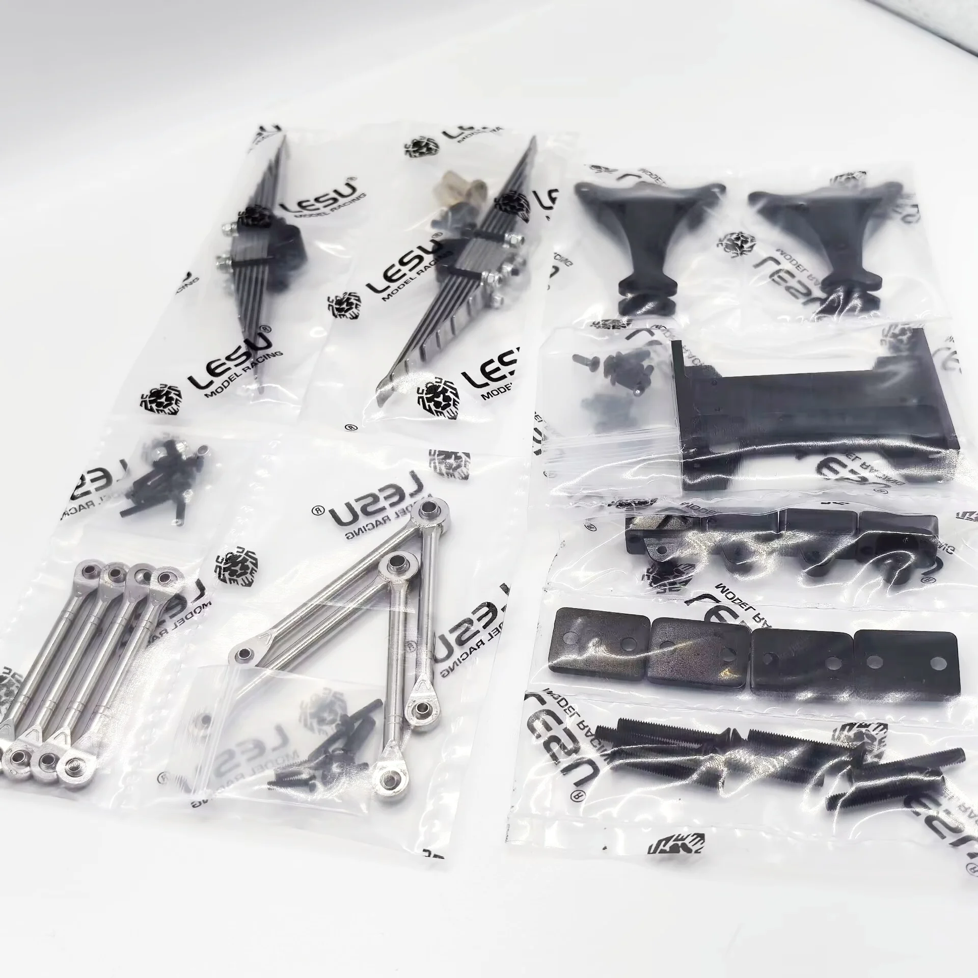 LESU for 1/14 Tamiya Truck Rear Suspension Assembly X-8002 Original Aperture RC Modified Dump Truck Model Accessories