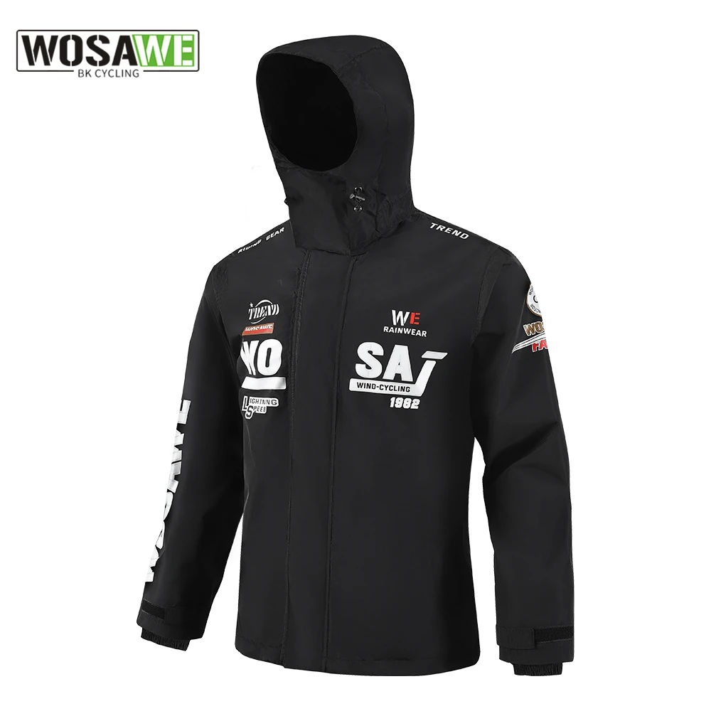 WOSAWE Rain Jacket Waterproof Cycling Jackets Windproof Bike Windbreaker Women Breathable Running Jacket Men's Rain Coat