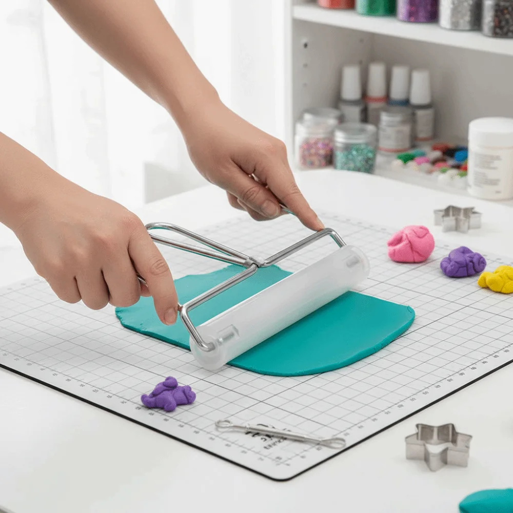 1pcs Smooth 5.9in Acrylic Roller Brayer Transparent Non-Stick Design Clay Rolling Pin Polymer Clay Stamping Tool Clay Crafting