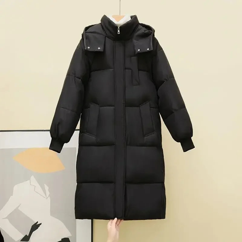 Ladies Winter Coat Women Down Cotton Hooded Jacket Woman Casual Warm Outerwear Jackets Female Girls Black Clothes PA1025