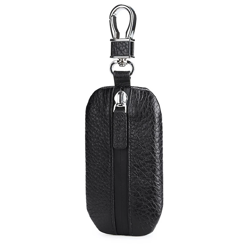 PU Leather Car Key Case Lychee Pattern Waterproof Zipper Car Universal Key Cover