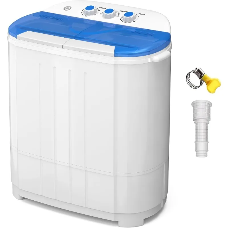 Portable Washing Machine, Twin Tub Washing Machine Laundry Compact Washer spinner Combo with 14lbs capacity