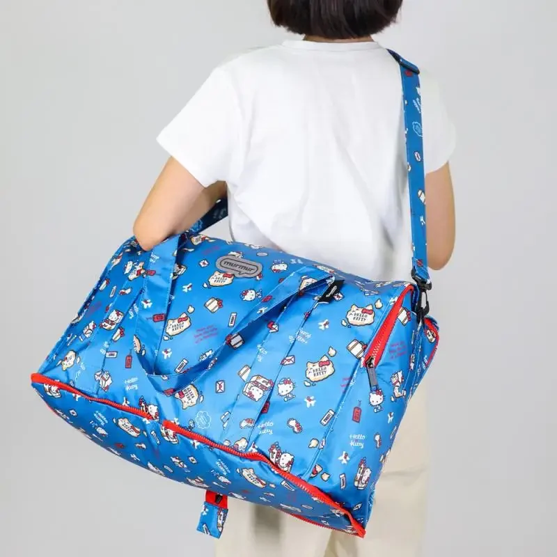 حقيبة سفر هالو كيتي سانريوس كارتون جيرل مقاومة للماء وقابلة للطي للتخزين وحقائب محمولة متعددة الوظائف للنساء بسعة كبيرة