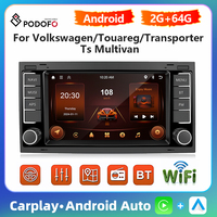 Podofo 2 + 64G 7 ''Car Radio For Volkswagen/Touareg/Transporter Ts Multivan Carplay Android Auto GPS Navigation WIFI EQ FM/RDS