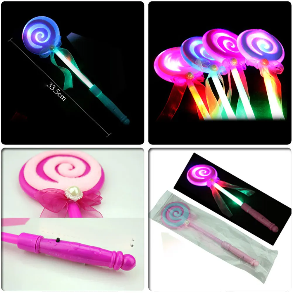 

10pcs Glowing Lollipop Flashing Sticks Light Up Wand Fairy Party Toy Birthday Festival Decoration Lightweight Shining Stick