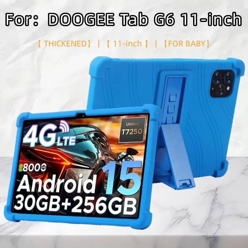 

Soft Shockproof Silicon Case For Doogee Tab G6 11inch Kickstand Tablet Protective Skin Cover
