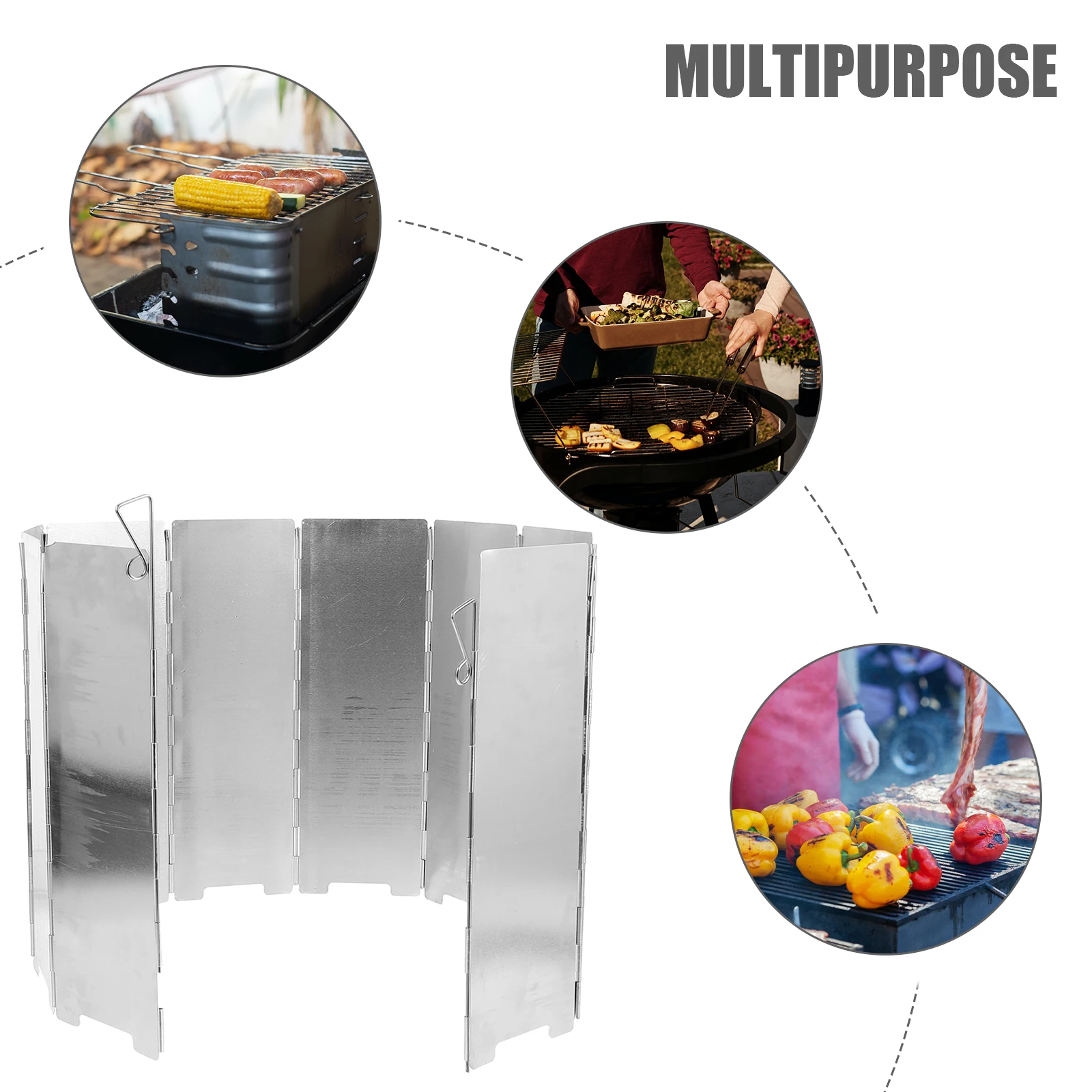 

Foldable Stove Windscreen Gas Windshield Portable Silver Burner Lightweight Windproof Outdoor Bbq Windscreen For Stove Anti-Wind