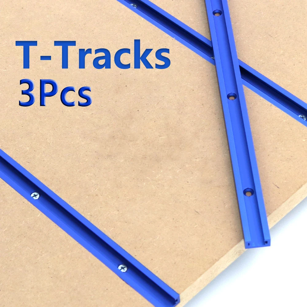 

3Pc 300/400MM 19 Model Double-Cut Profile T Track with Predrilled Mounting Holes For Table Saw Router Table Woodworking Tools