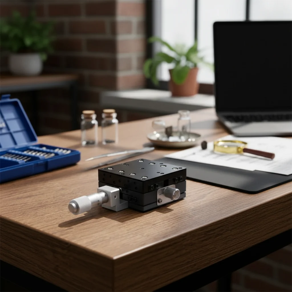 XY Micro-Positioning Stage Precision Manual Positioning Stage Cross-Slide Table Adjustable Hardware Rigid for Machinists
