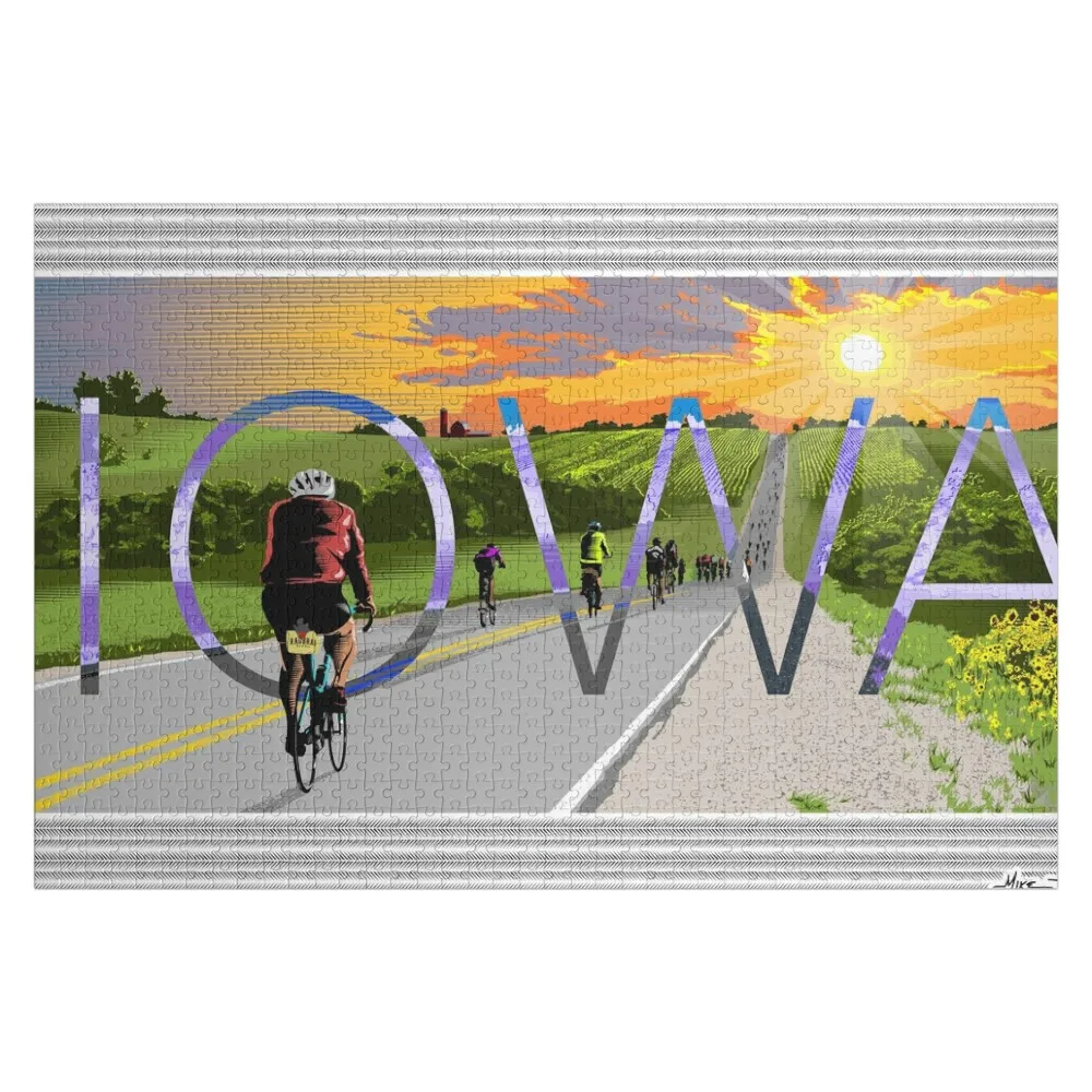 

Cycling In Iowa Jigsaw Puzzle Wooden Name Jigsaw Custom Personalised Toys Wooden Adults Puzzle
