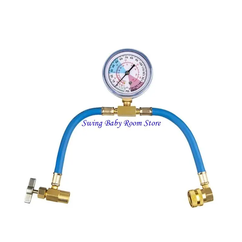 

K1AD R134A Air Conditioner Gas Cooler with Measuring Gauge Car Refrigerant Charging Pipe AC Recharge Hose for Car Automobile