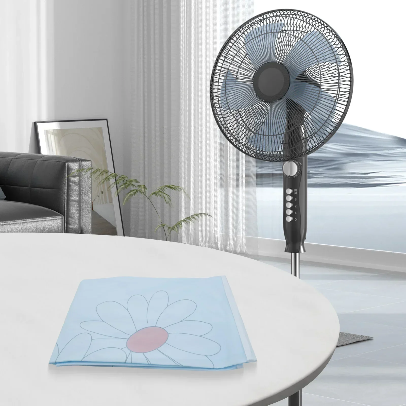 Washable Pedestal Cover Waterproof Fan Cover Prevent Dust Accumulation PEVA Material Anti-Pinch Feature Comprehensive Coverage