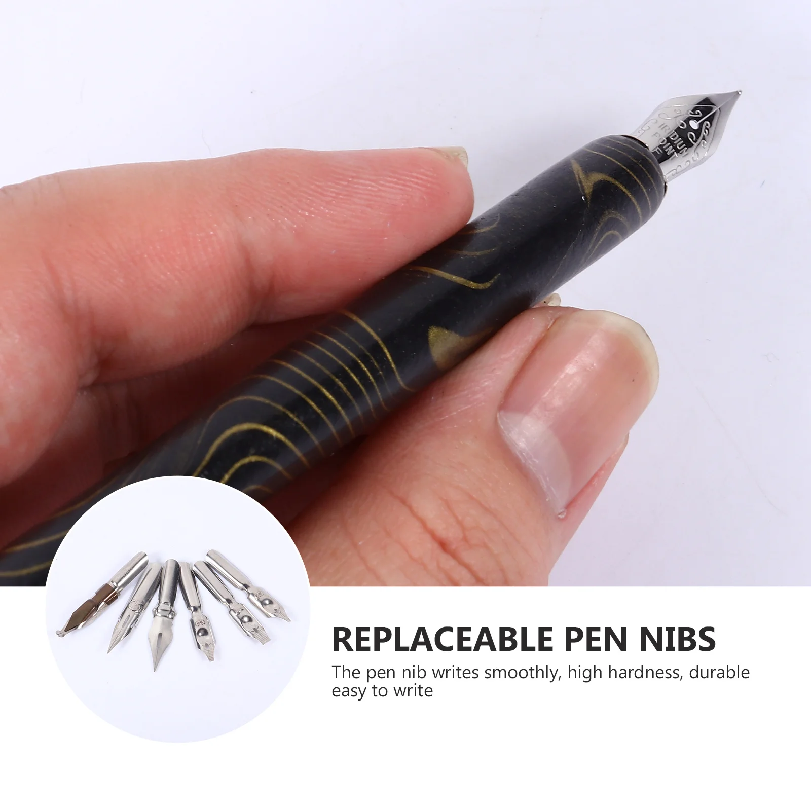 

1Set Wood Calligraphy Dip Pen Set English Calligraphy Starter Kit Durable Pen Set Smooth Polished Edges for Gift