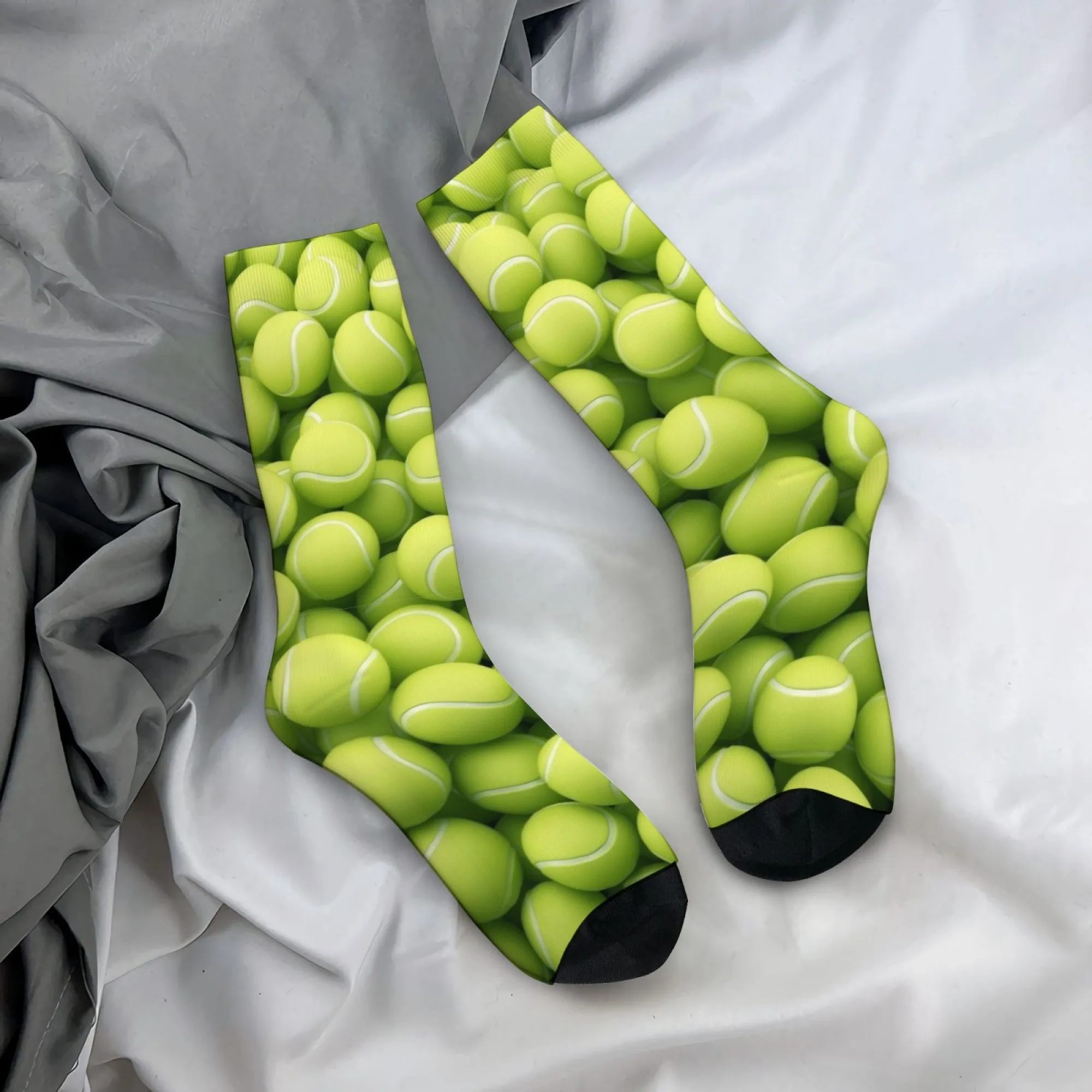 

Tennis-Print Socks Soft Comfortable Skin-Friendly Men's Socks Outdoor Sports Fitness Basketball Street Art Fashion Holiday Gifts