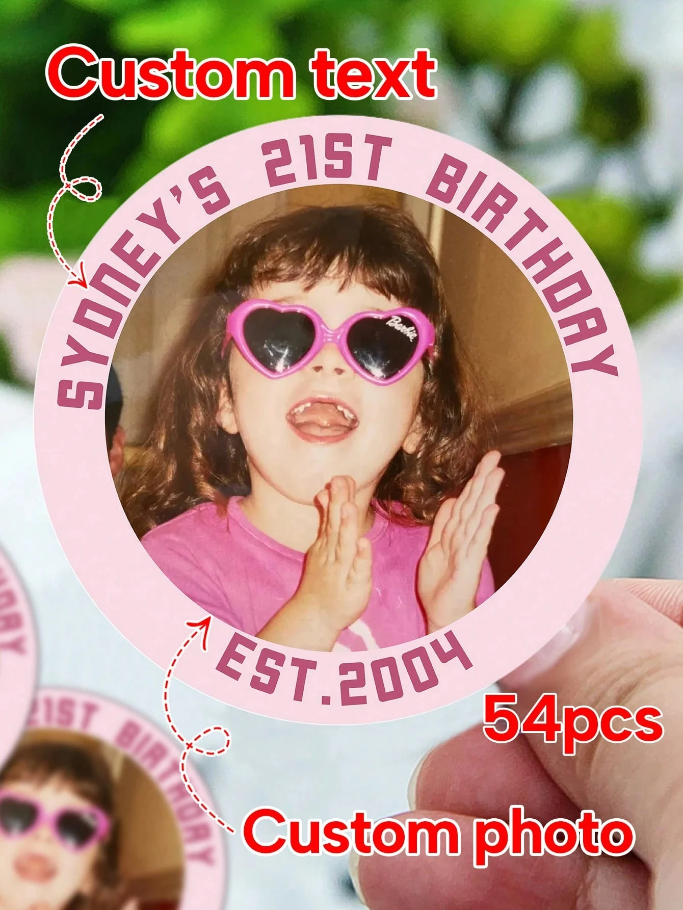 50/100/500Pcs Custom Birthday Stickers Personalized Thank You Kids Text Photo For Gifts Boxes Envelopes Birthday Gifts