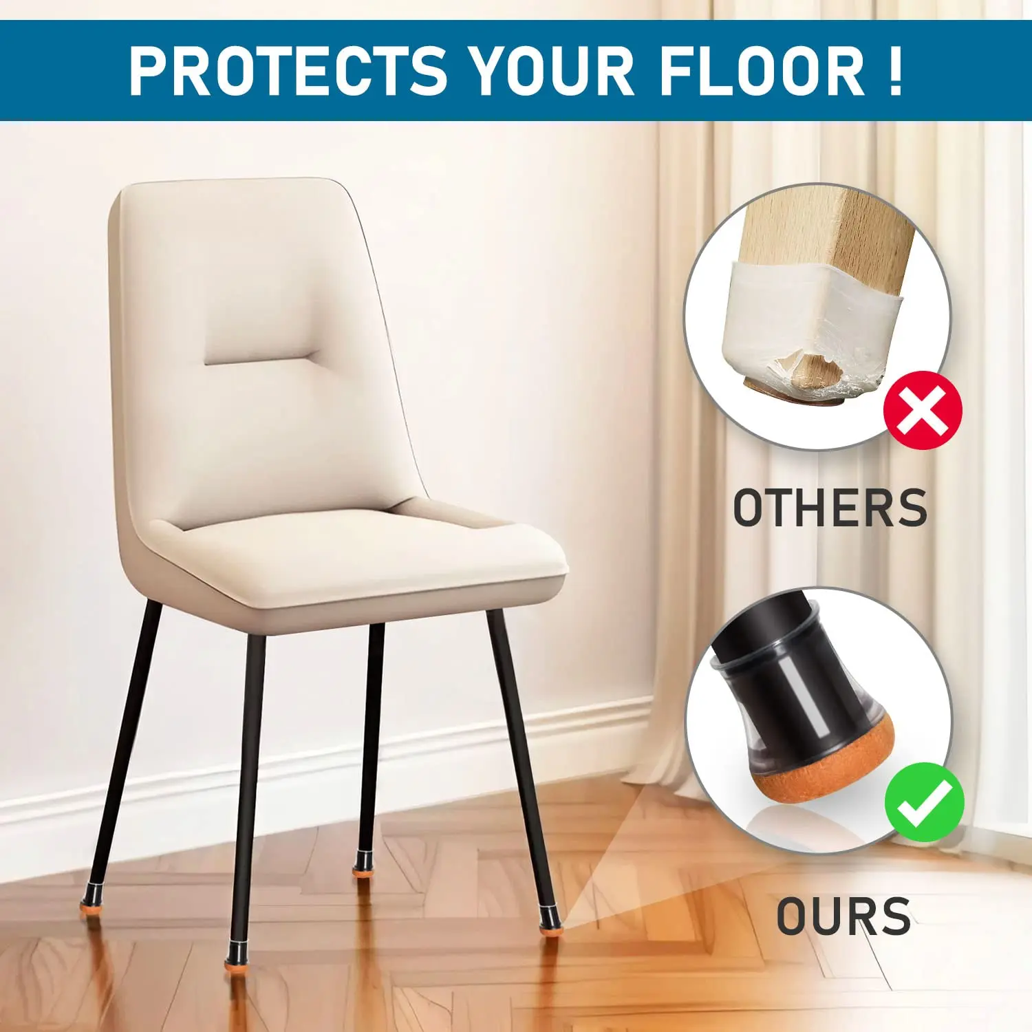 8/16/28PCS Silicone Chair Leg Caps Non-Slip Prevent Scratches Silent Hardwood Floor Protector Waterproof Felt Furniture Feet Pad