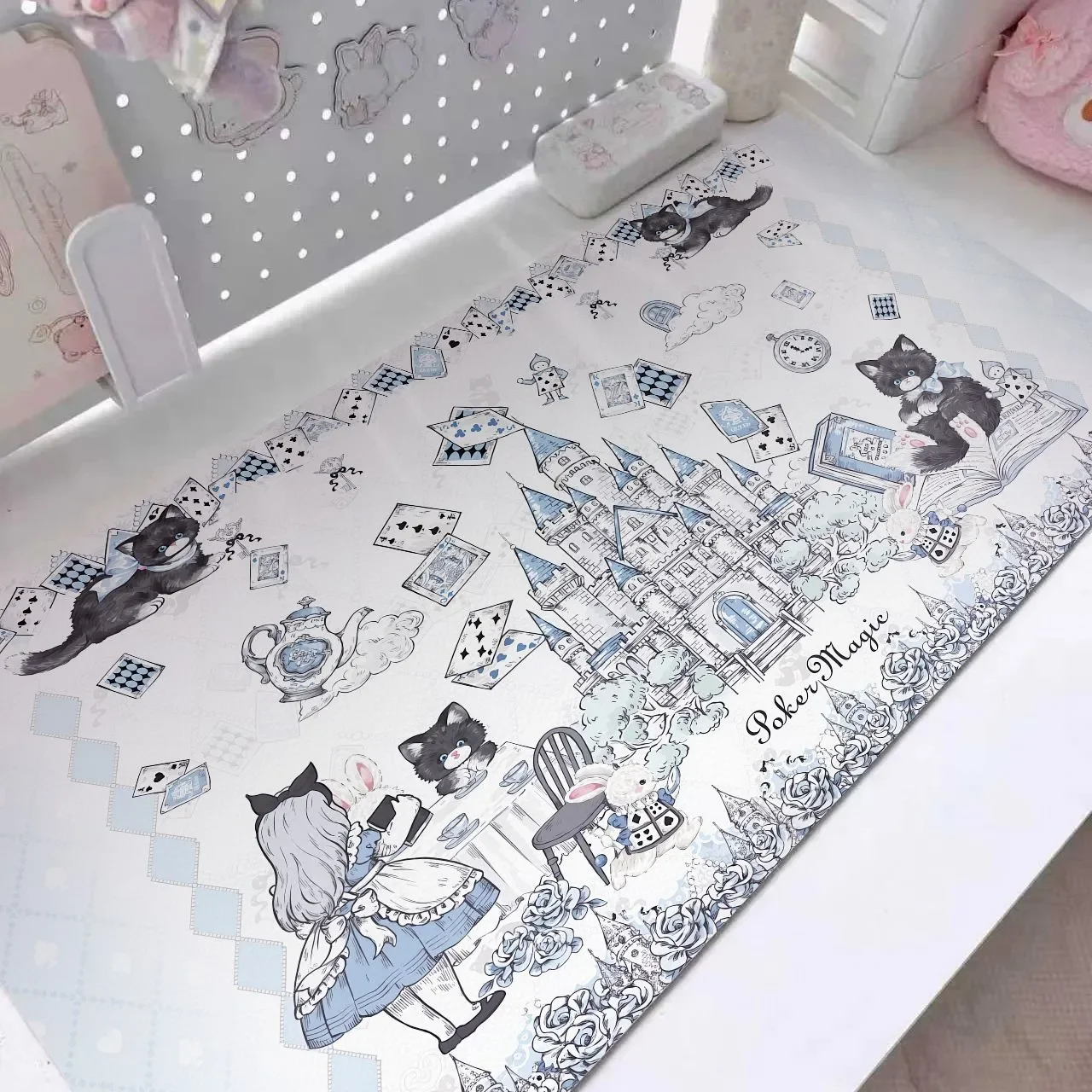 Cute Rabbit Dream Pu Leather Mousepad Office Desk Mat Mouse Pad Computer Speed Type Carpet Mat Player Laptop Keyboard Cartoon