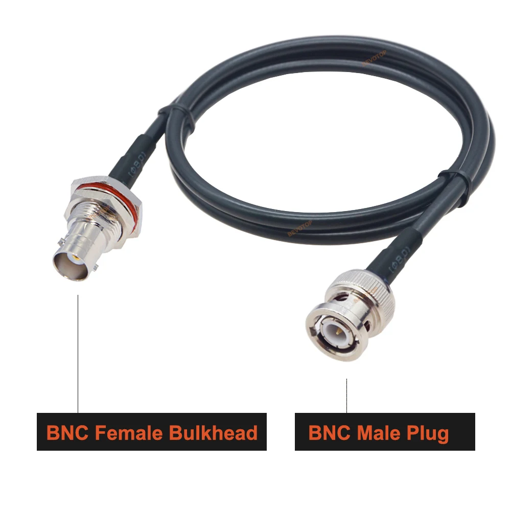 BEVOTOP 10CM-30M BNC RG58 Cable BNC Female to BNC Female Jack Bulkhead RG-58 Pigtail Extension Jumper 50 Ohm RF Coaxial Cable