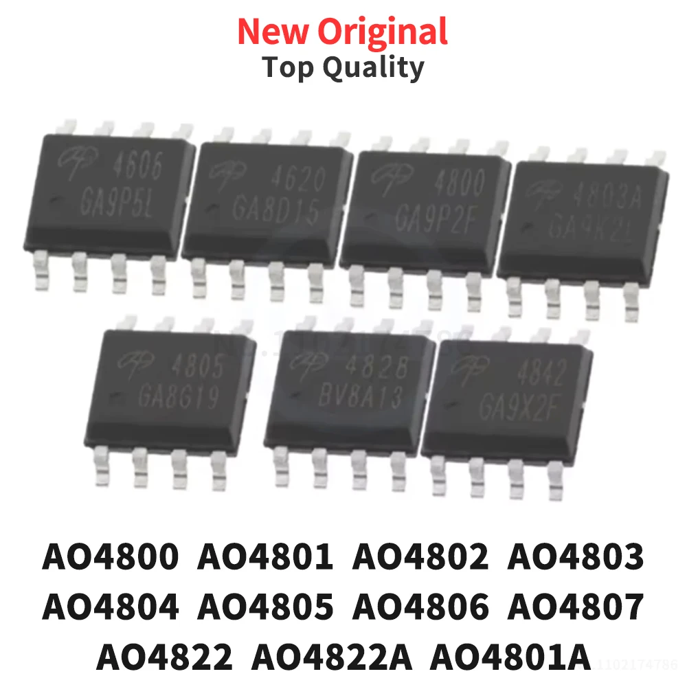 (10 Pcs) AO4800 AO4801 AO4802 AO4803 AO4804 AO4805 AO4806 AO4807 AO4822 AO4822A AO4801A SOP8 New Original