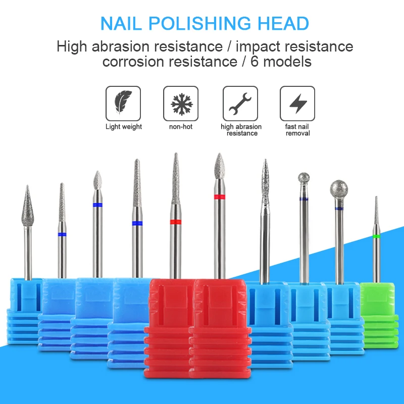 Professional Nail Drill Bits Diamond for Manicure Electric Efile Nail Tools for Gel Polish Removal Polishing Cuticle Cleaning