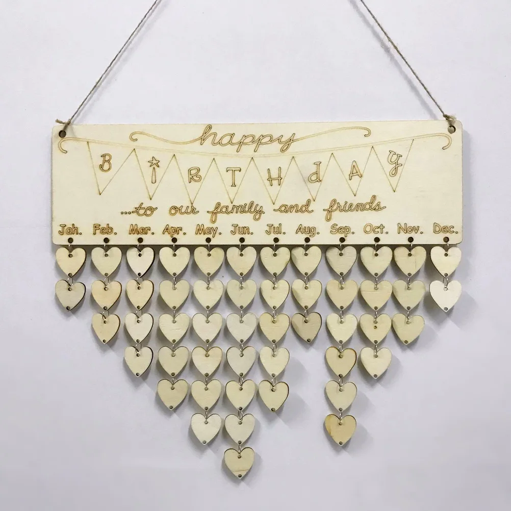 

Wooden Block Calendar Diy Wall Decoration Family Birthday Reminder Board Home Wall Decor Easy Hanging Mothers Fathers Day Gift