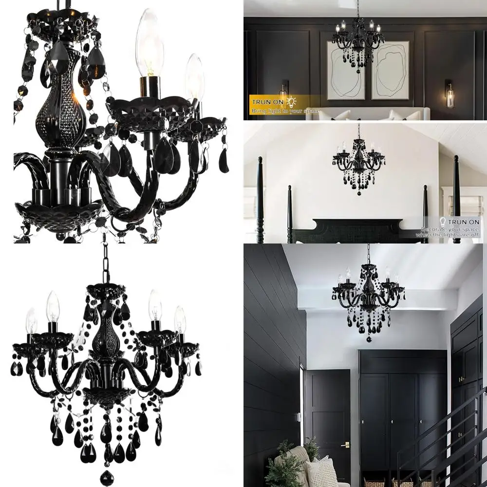 

Подвесной светильник на 5 ламп из хрустального акрила, 19x19,7 дюймов, с сетевым шнуром и выключателем, подходит для кухонного острова, столовой, гостиной