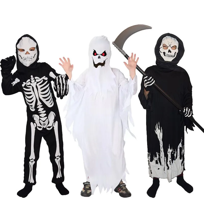 

Хэллоуин Косплей Террористист Скелет Взрослый k Костюм Призрака Мастера Детская Коса Смерти Монстр Ночь Светящаяся Одежда