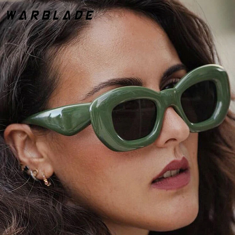 

Fashion Wacky Thick Frame Oval Women's Sunglasses Luxury Brand Designer Punk Men Sunglass Street Photography Party Eyewear UV400