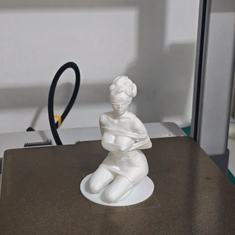 

3D Printed Art Figure White Blank Model Kneeling & Prone Pose Desktop Office Decoration Creative Collectible Figurine
