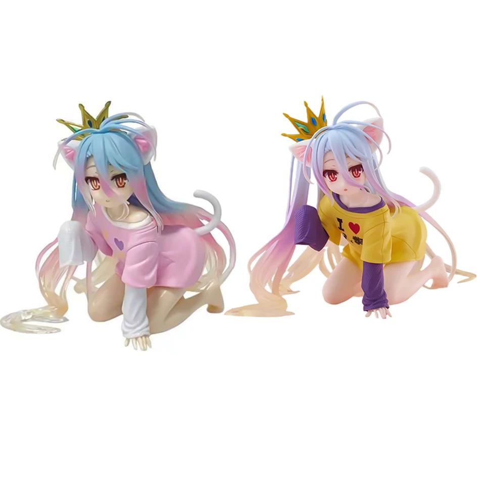 อะนิเมะไทโตะ โนเกม โนไลฟ์ ชิโร่ พีวีซีตุ๊กตาเดสก์ท็อปน่ารักเครื่องประดับคอลเลกชันของเล่นเดสก์ท็อปน่ารักวันหยุดของขวัญในสต็อก