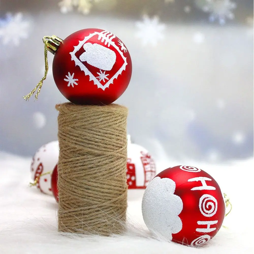 16pcs 6cm Painted Christmas Balls Pendant Shatterproof Plastic Electroplated Hanging Balls Reusable Red White