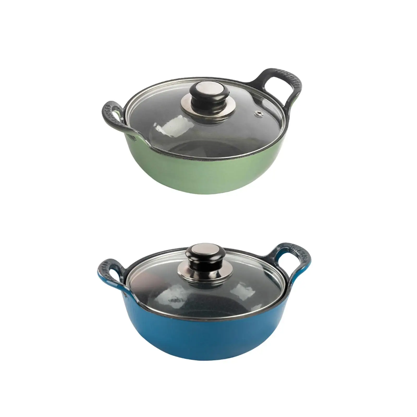 Enameled Soup Pot Space-saving Uncoated Cookware Portable Large-capacity Stewpan for Travel Picnic Home Kitchen Restaurant