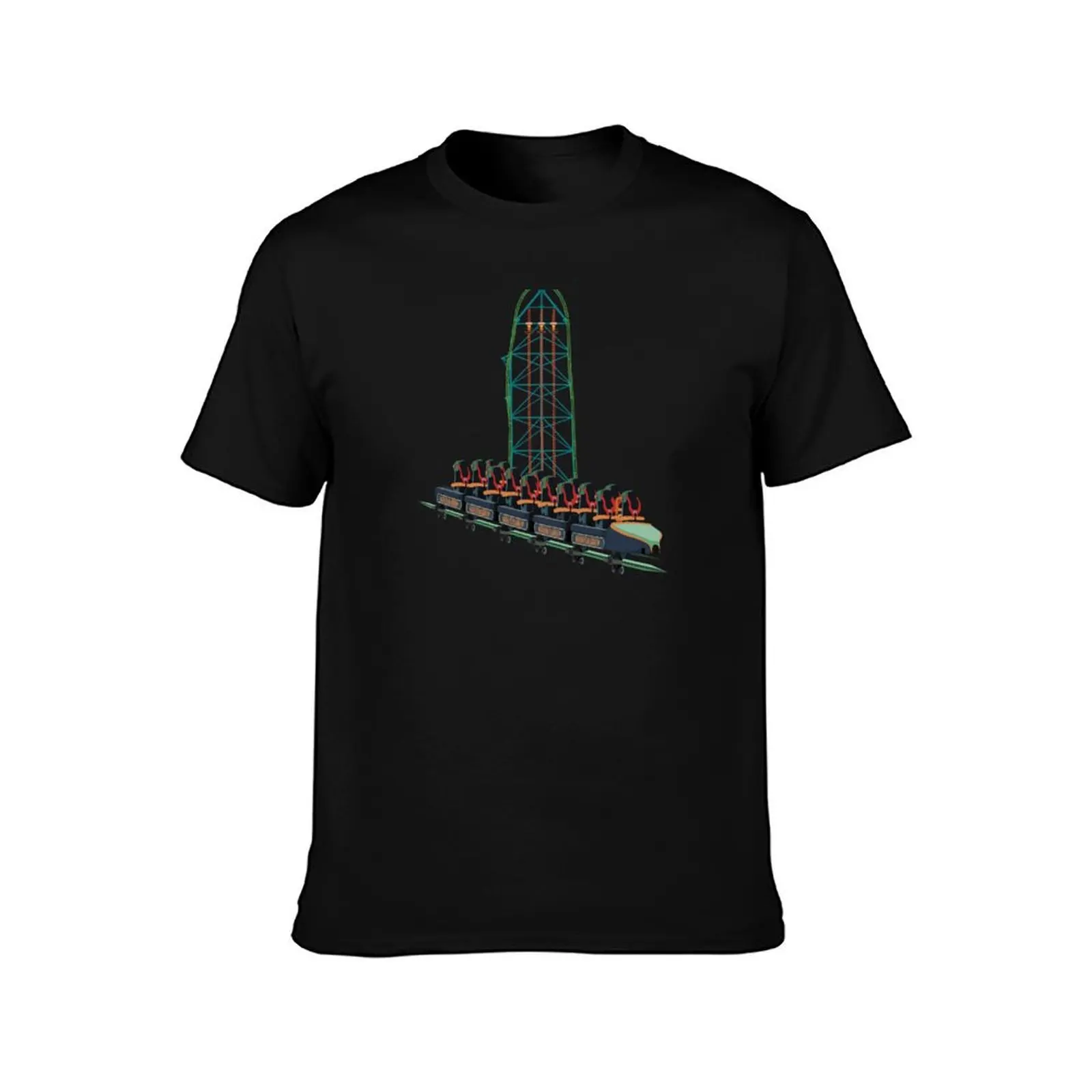 Kingda Ka Intamin Coaster Design T-Shirt Independence Day Short Sleeve T-Shirt