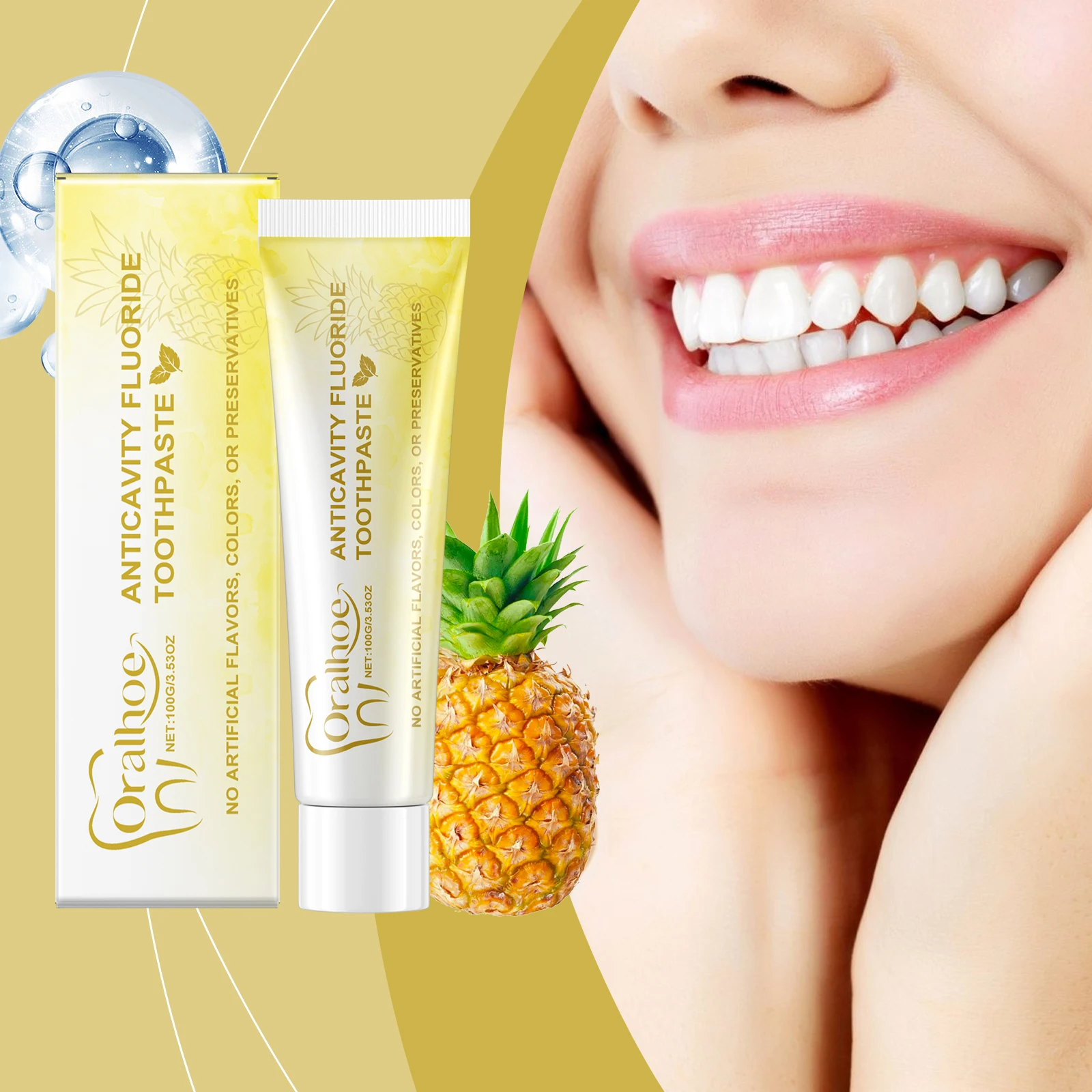 

Зубная паста против полости рта со вкусом ананаса. Нежное освежающее очищение зубов, защищает зубы от зубов. Подходит для ежедневного ухода за полостью рта.