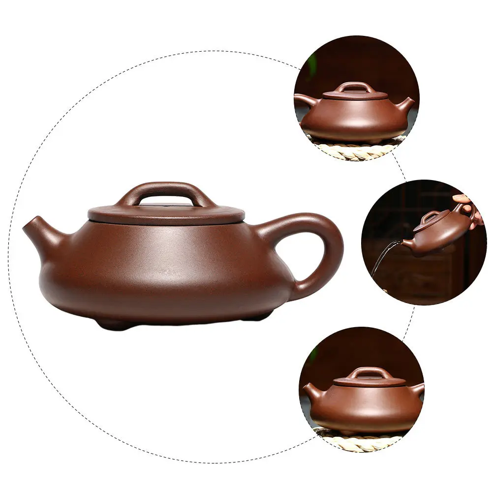 

1Pcs Stylish Purple Clay Kettle Counterbalanced Handle Material Tea Pot for Home Purple Clay Teapot