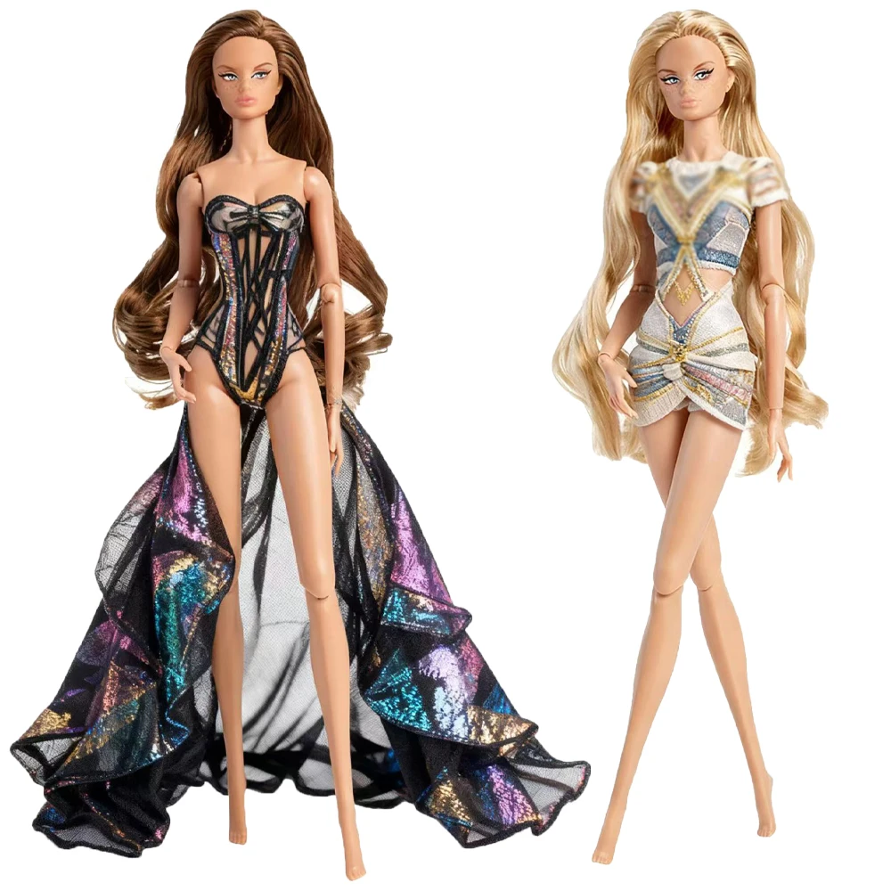 Xianxian 32cm Supermodel Doll Toy Original Design 12 Joint Normal Skin Long Curly Hair European Fashion 1/6 Doll Toy Collection