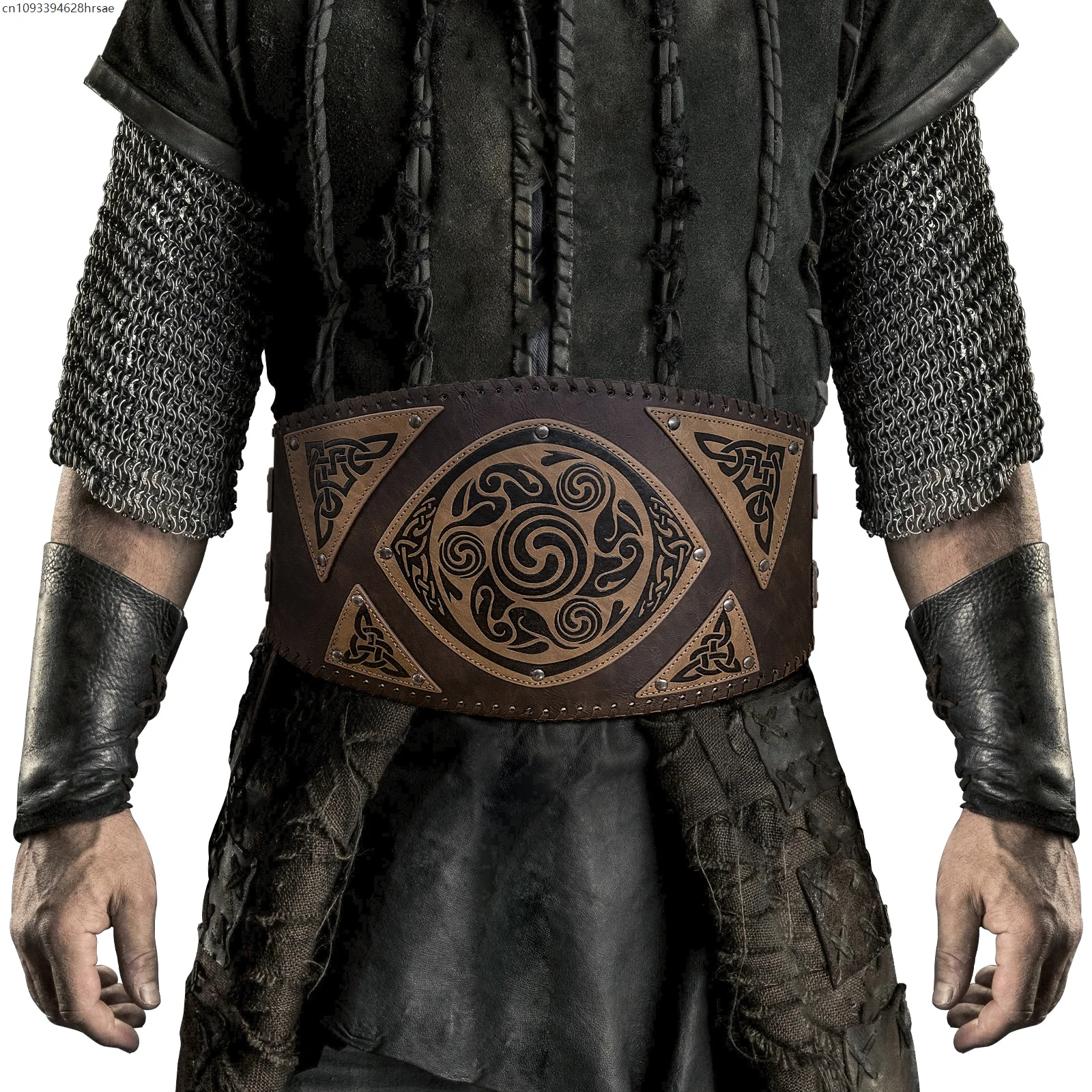 

Medieval Embossed Viking PU Leather O Ring Belt Retro Renaissance Knight Buckles Belt Leather Waistband for Men