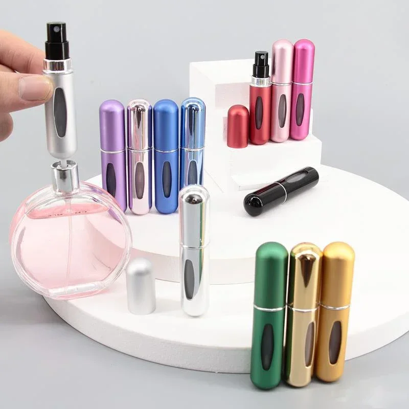 New 5ml Portable Mini Refillable Perfume Atomizer Bottle with Spray Jar Scent Pump Empty Cosmetic Containers for Travel Tools