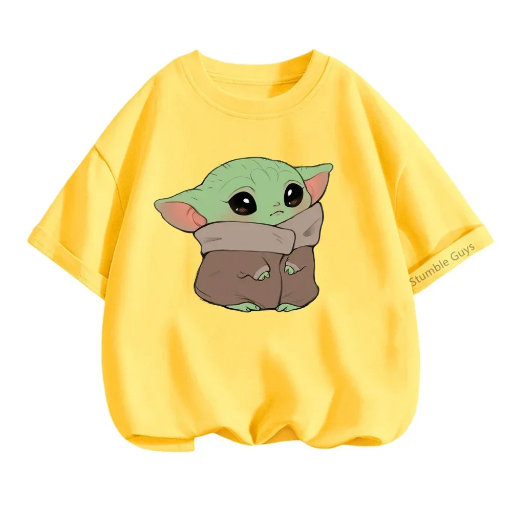 Summer 3-14y Kids Clothes Short Sleeve Ugly Cute Yoda Boys Girls Basic Jumper Teen T-shirt Youth sports Star Wars top top