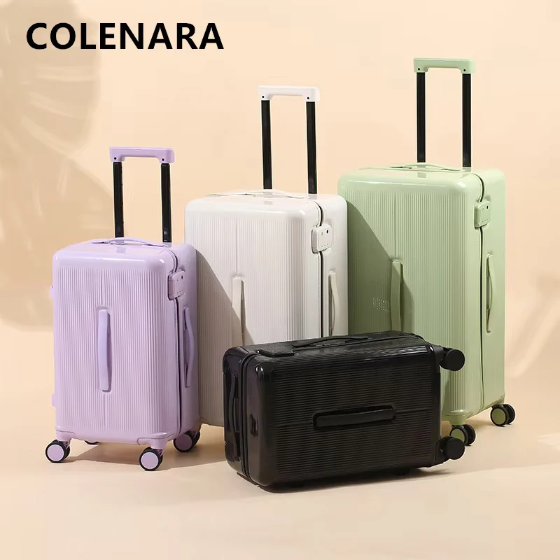 COLENARA High Quality Suitcase Women Boarding Box Men Trolley Case Large Capacity 20