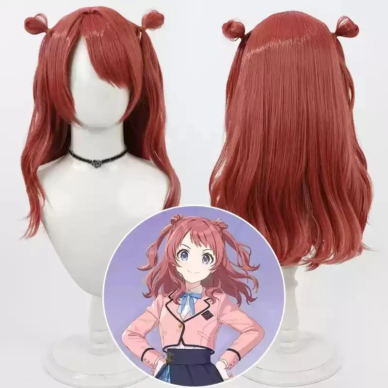 

2025 aaa Two Types Gakuen iDOLM@STER Fighting My Way Hanami Saki Cosplay Wig Long Heat Resistant Synthetic Hair Halloween Party