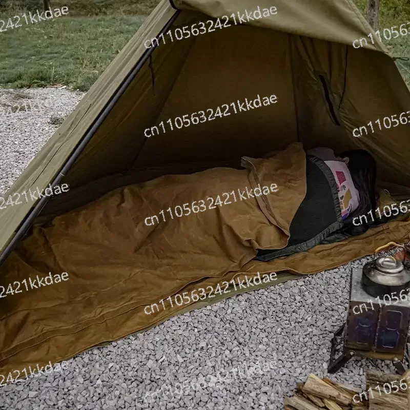 Outdoor Winter Survival Waterproof Sleeping Bag with Pillow Warmer Oil Wax Canvas Camping Sleeping Bag Cover ODM
