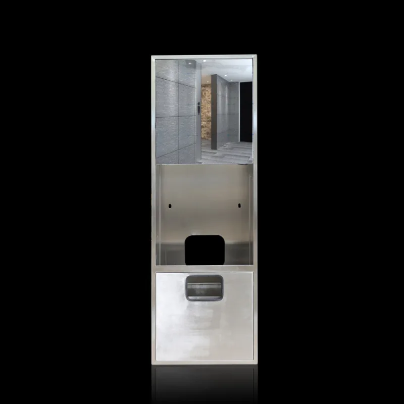 

Stainless steel washbasin installation box Commercial bathroom Stainless steel mirror with storage box